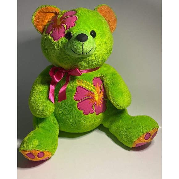 aloha | Toys | Aloha Animals Green Aloha Makena Bear Plush 2 Hibicus By